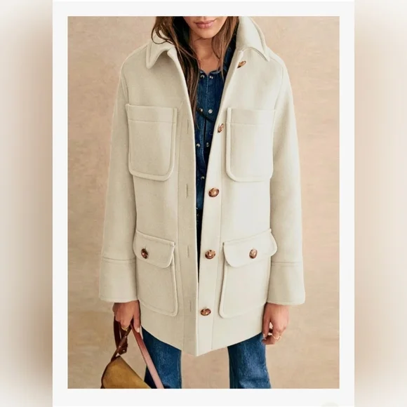 Omoone 2025 Winter Elegant Womens Pea Coat #1113 - Picture 5 of 12